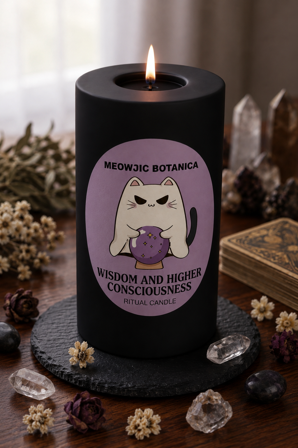 " DRESSED & RITUALIZED 🖤 Black CANDLE — Protection, Power & Banishing Energy" " PREPARADA VELON 🖤 Vela Negra — Protección, Poder y Energía de Destierro"