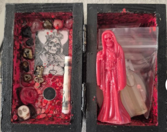 "Red Santa Muerte Curated Box — Love, Passion ,Attraction"