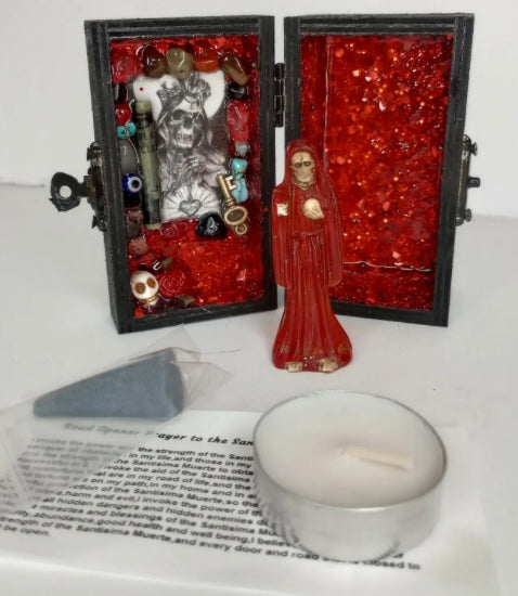 "❤️ Red Santa Muerte Curated Box — Love, Passion & Attraction" "❤️ Caja Curada de la Santa Muerte Roja — Amor, Pasión y Atracción"
