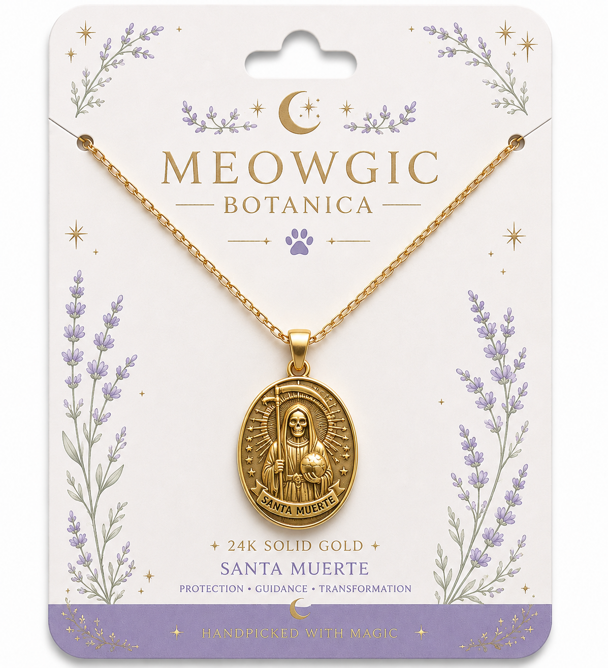 24k (2g) Santa Muerte Talisman/ Santa Muerte de 24kilates de Oro Puro (2gramos)