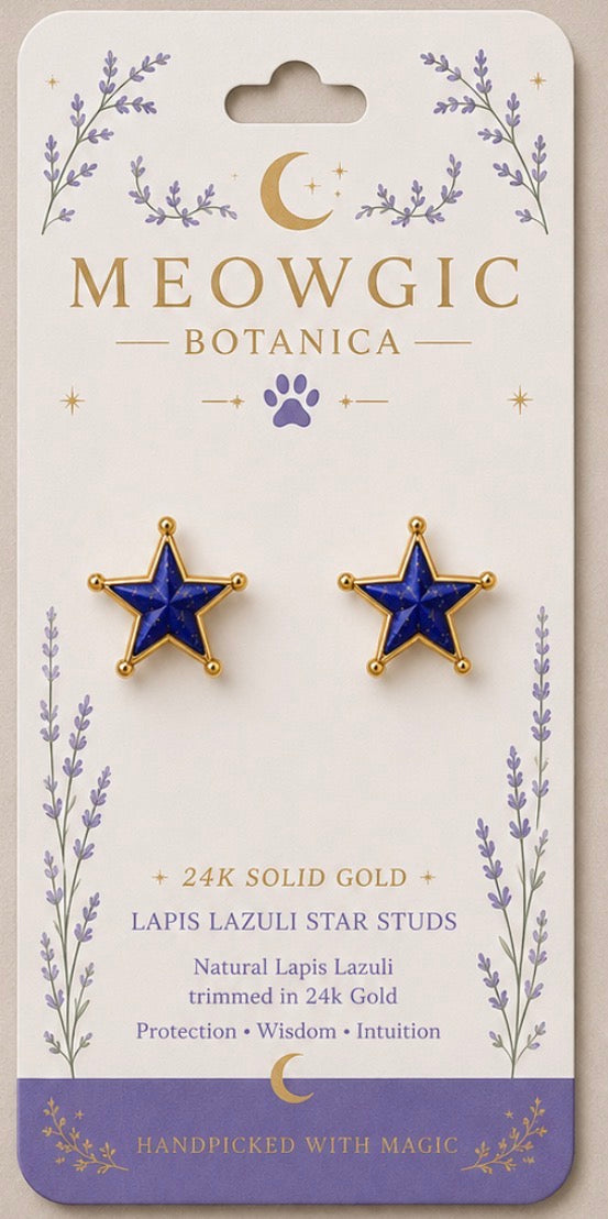 🔵 LAPIS LAZULI STAR STUD