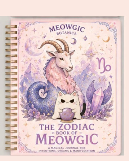 The Zodiac Book of Meowgic Horoscope Planner & Manifestation Journal (250pages) /  El Cuaderno De Horoscopos y Calendario Para Agendar Tus Planes y Manifestar De (250 Paginas).