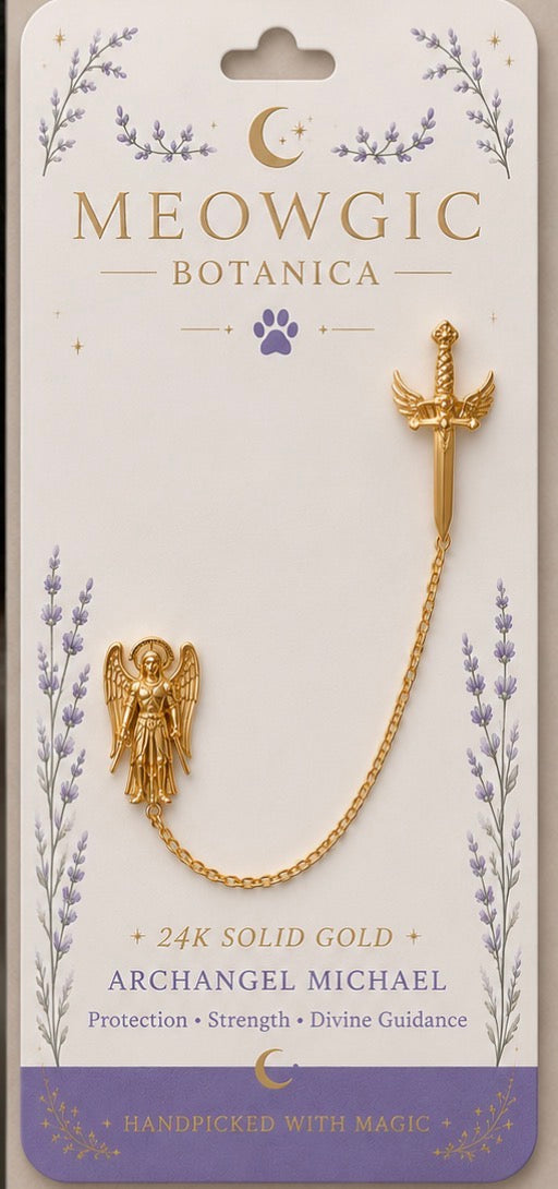 Archangel Michael 24K Gold Ear Cuff | Arete Cuff Arcángel Miguel Oro 24K