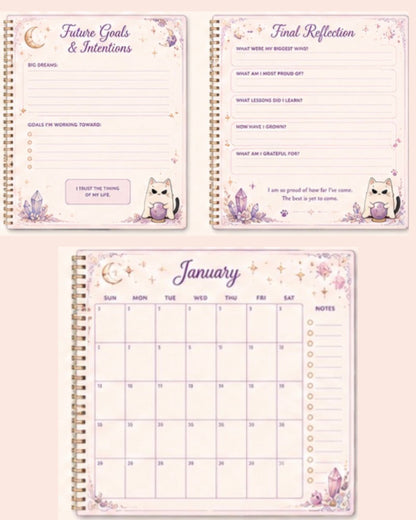 The Zodiac Book of Meowgic Horoscope Planner & Manifestation Journal (250pages) /  El Cuaderno De Horoscopos y Calendario Para Agendar Tus Planes y Manifestar De (250 Paginas).