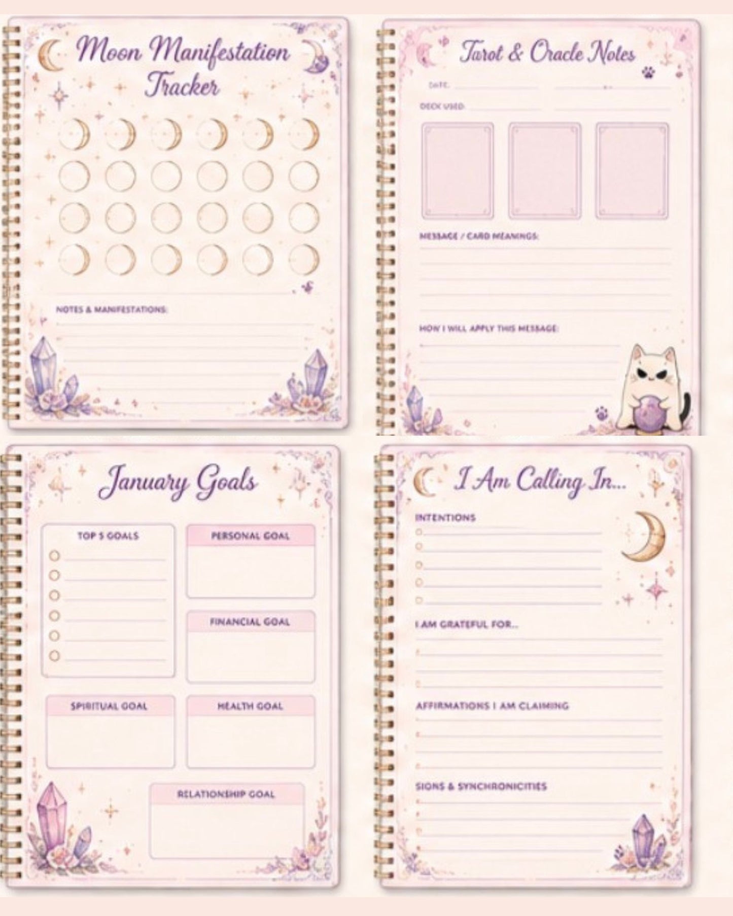 The Zodiac Book of Meowgic Horoscope Planner & Manifestation Journal (250pages) /  El Cuaderno De Horoscopos y Calendario Para Agendar Tus Planes y Manifestar De (250 Paginas).