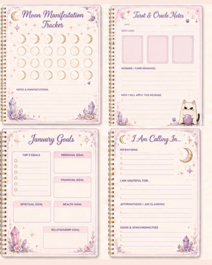 The Zodiac Book of Meowgic Horoscope Planner & Manifestation Journal (250pages) /  El Cuaderno De Horoscopos y Calendario Para Agendar Tus Planes y Manifestar De (250 Paginas).