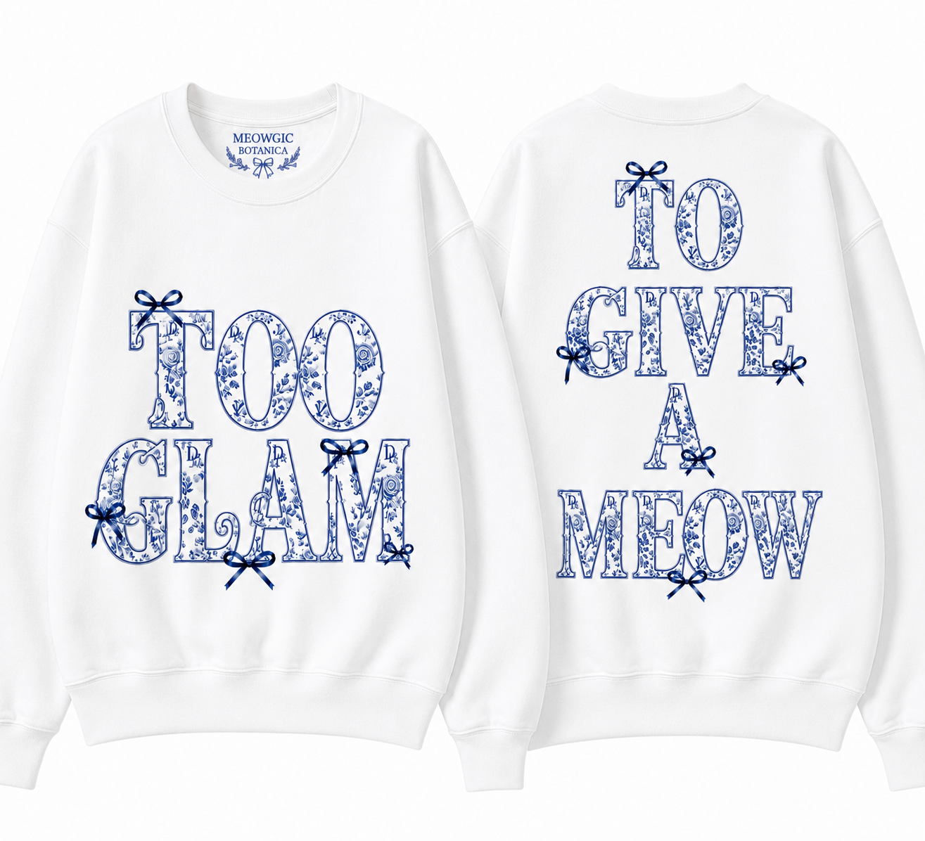 💙🎀 Too Glam Crewneck Sweatshirt  🎀 Soft, sweet, and just a little extra. 💙