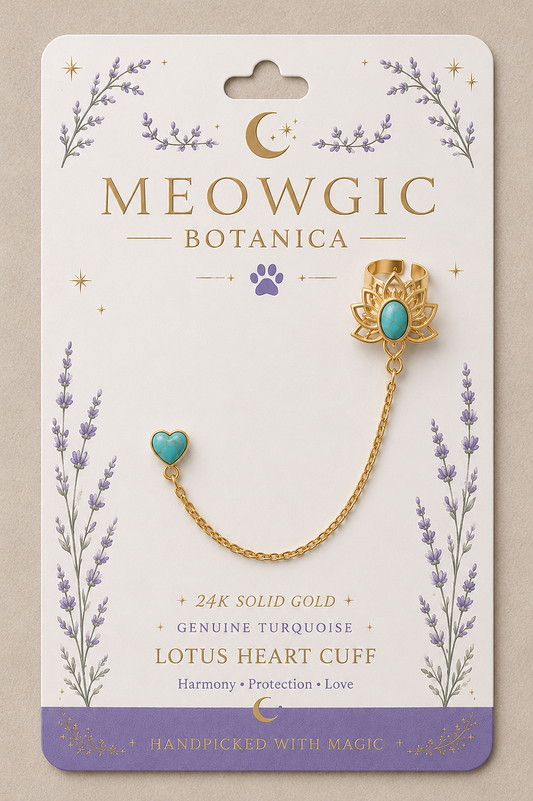 24k Solid Gold Lotus Ear Cuff