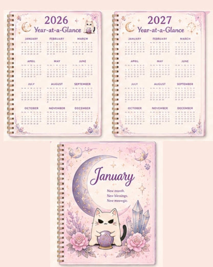 The Zodiac Book of Meowgic Horoscope Planner & Manifestation Journal (250pages) /  El Cuaderno De Horoscopos y Calendario Para Agendar Tus Planes y Manifestar De (250 Paginas).