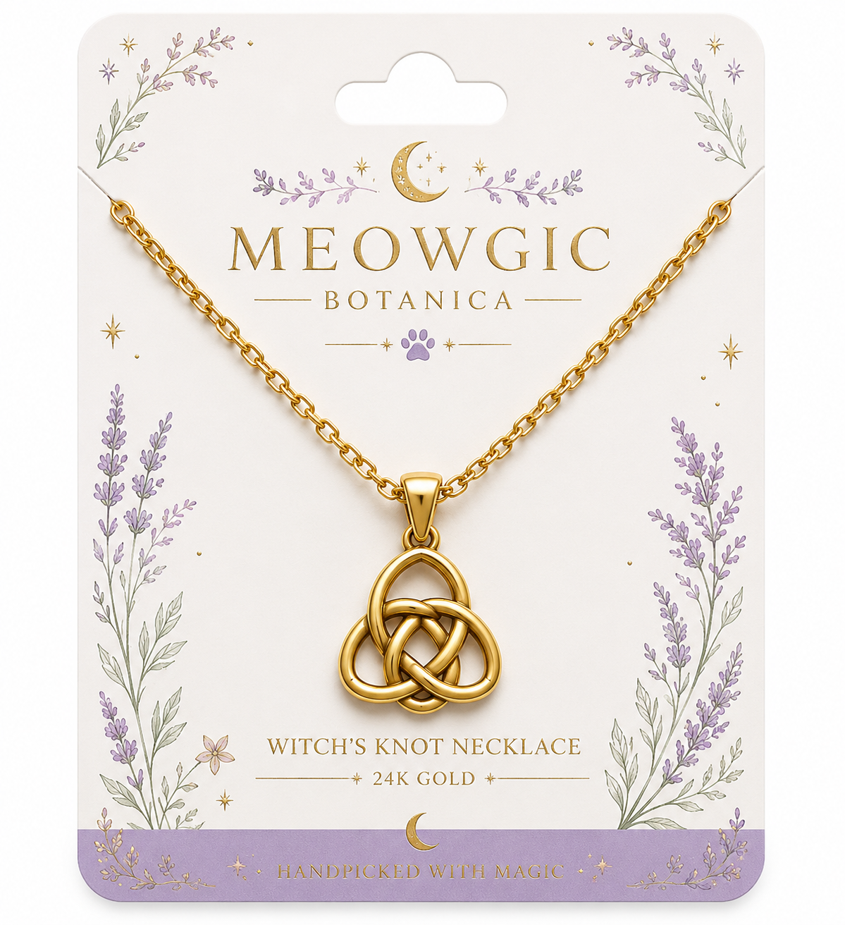 24k SOLID GOLD WITCHES KNOT