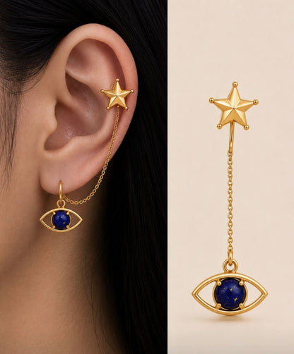 🧿✨ CELESTIAL GUARDIAN EAR CUFF& STARS