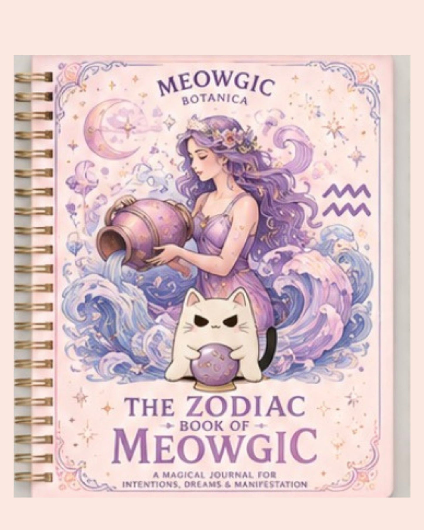 The Zodiac Book of Meowgic Horoscope Planner & Manifestation Journal (250pages) /  El Cuaderno De Horoscopos y Calendario Para Agendar Tus Planes y Manifestar De (250 Paginas).