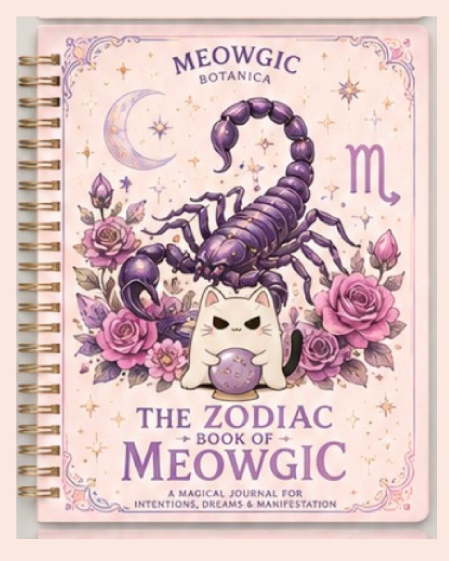 The Zodiac Book of Meowgic Horoscope Planner & Manifestation Journal (250pages) /  El Cuaderno De Horoscopos y Calendario Para Agendar Tus Planes y Manifestar De (250 Paginas).