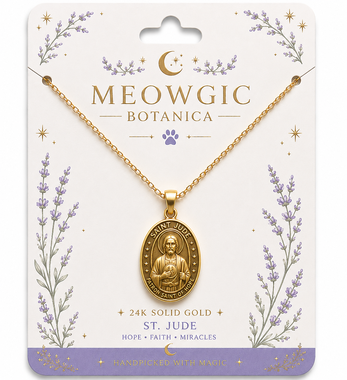 ✨ 24K (2g)Solid Gold Saint Jude Necklace ✨ San Judas Tadeo 24k Oro Puro. (2g)