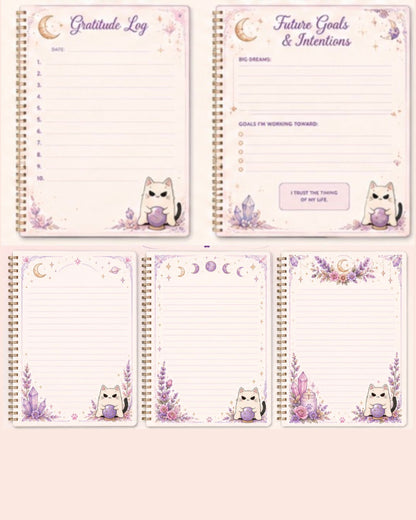The Zodiac Book of Meowgic Horoscope Planner & Manifestation Journal (250pages) /  El Cuaderno De Horoscopos y Calendario Para Agendar Tus Planes y Manifestar De (250 Paginas).