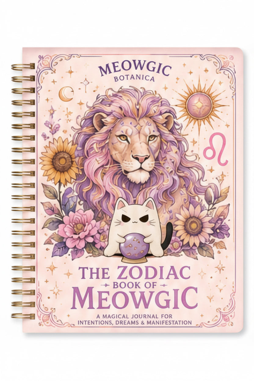 The Zodiac Book of Meowgic Horoscope Planner & Manifestation Journal (250pages) /  El Cuaderno De Horoscopos y Calendario Para Agendar Tus Planes y Manifestar De (250 Paginas).