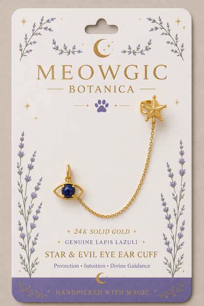 🧿✨ CELESTIAL GUARDIAN EAR CUFF& STARS