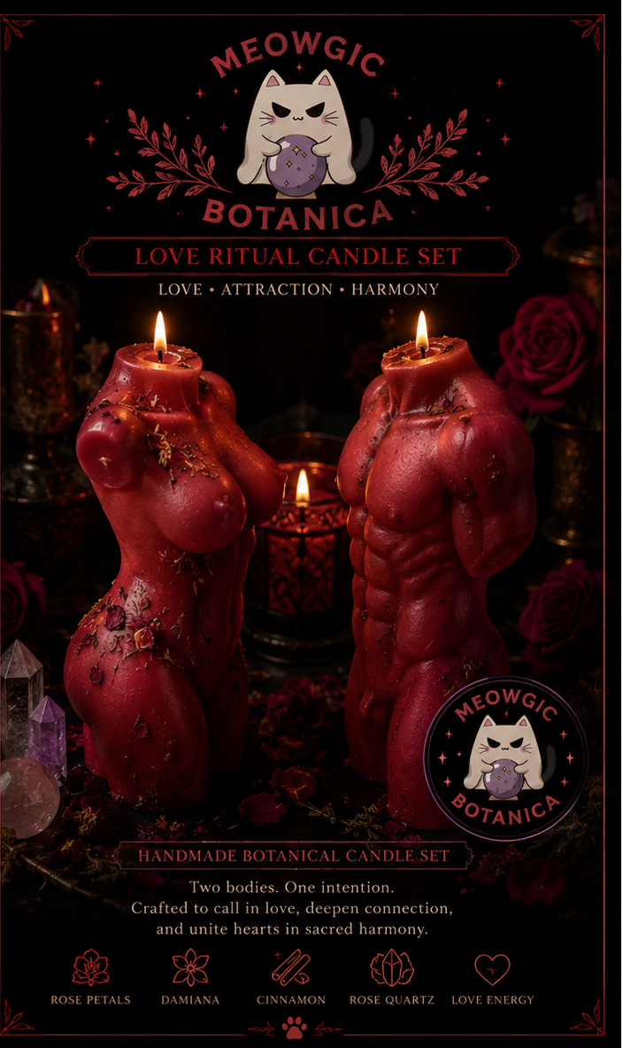 "❤️ Love Ritual Body Candle Set — Passion, Attraction & Sacred Connection" "❤️ Set de Velas Corporales para Ritual de Amor — Pasión, Atracción y Conexión Sagrada"