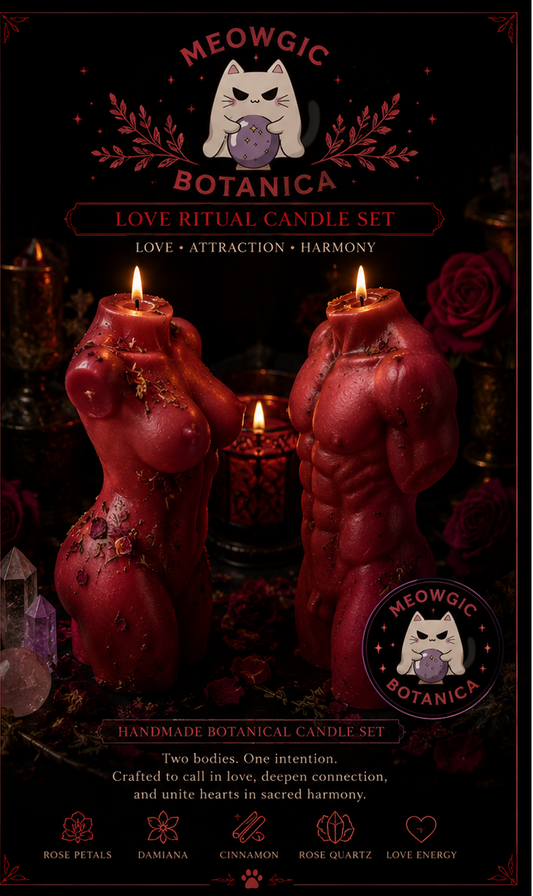 "❤️ Love Ritual Body Candle Set — Passion, Attraction & Sacred Connection" "❤️ Set de Velas Corporales para Ritual de Amor — Pasión, Atracción y Conexión Sagrada"