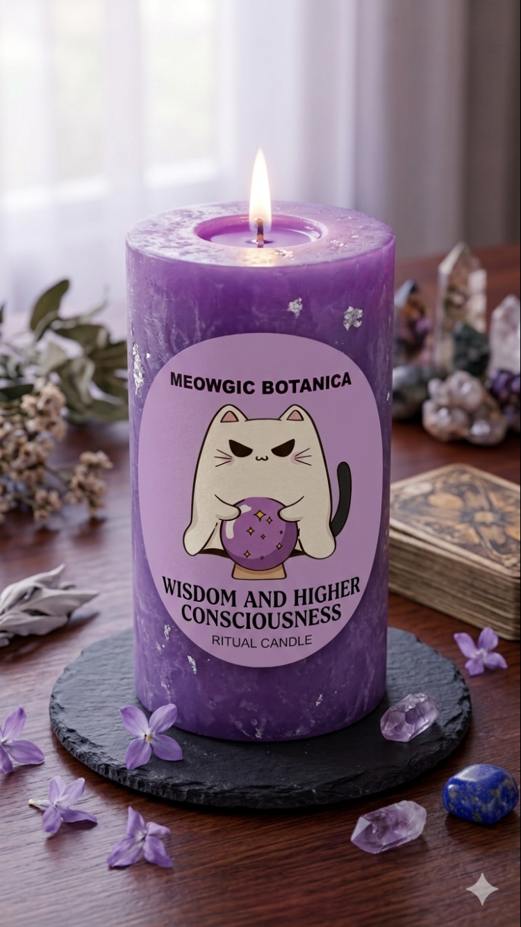 " DRESSED & RITUALIZED 💜 Purple Candle — Wisdom, Intuition &amp; Spiritual Energy"  VELON PREPARADO💜 Vela Morada — Sabiduría, Intuición y Energía Espiritual"